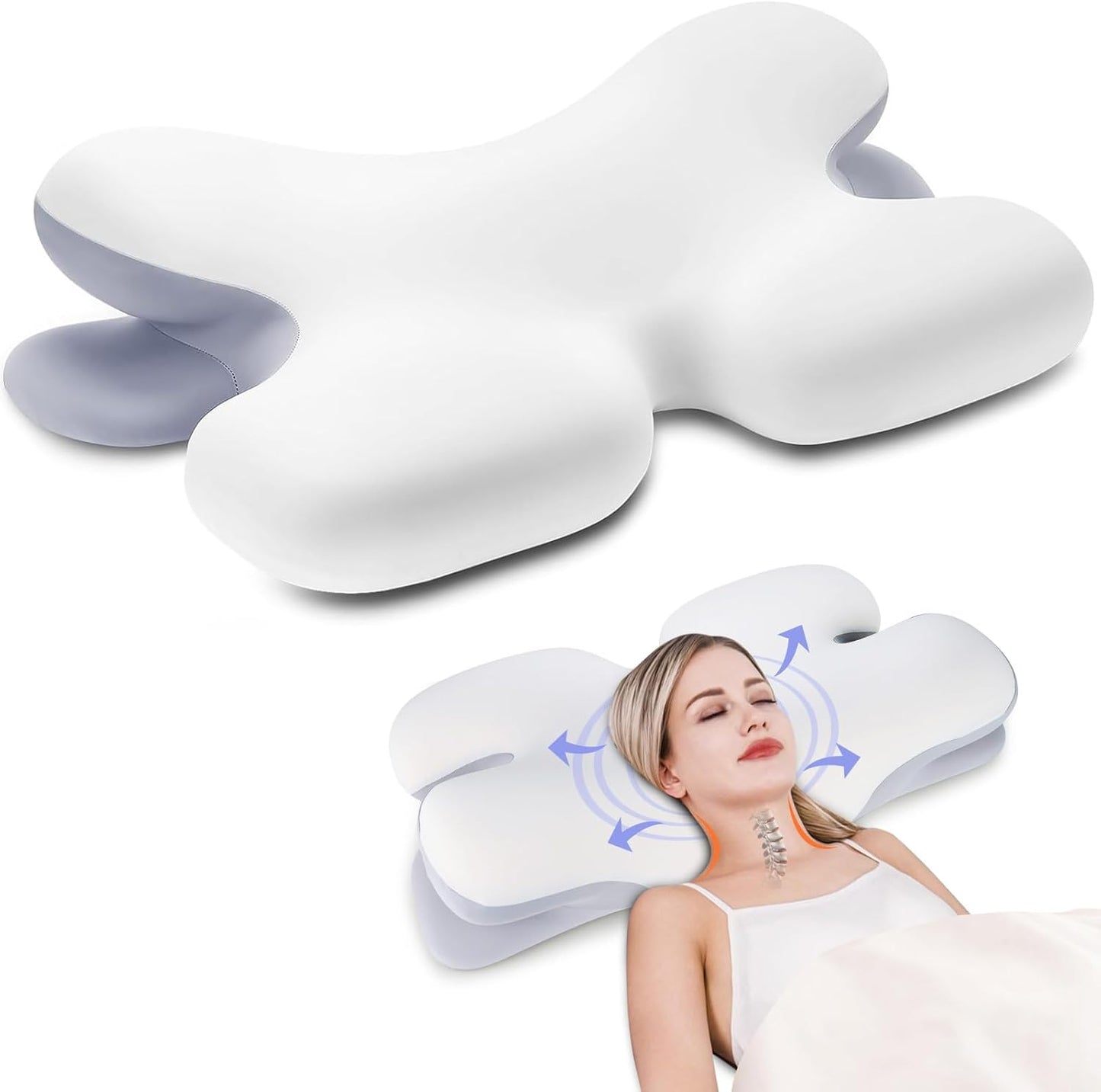 Skanto | Ergonomic Cervical Pillow | Memory Foam, Neck Support & Ideal for Peaceful Sleep