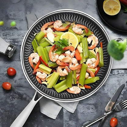 BowLift | Stainless Steel Pan with Non-Stick & Hexa-Design