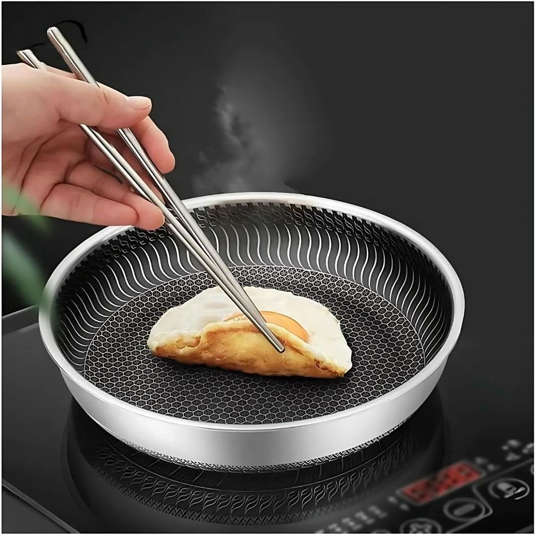 BowLift | Stainless Steel Pan with Non-Stick & Hexa-Design