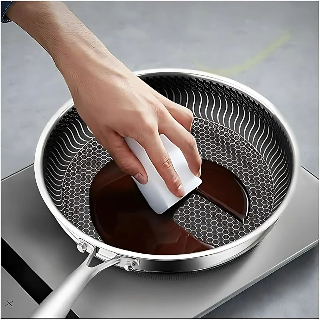 BowLift | Stainless Steel Pan with Non-Stick & Hexa-Design