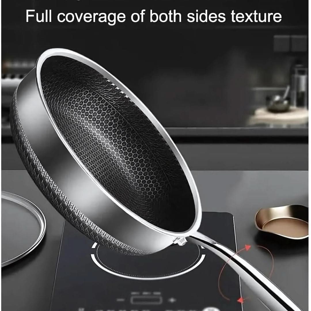 BowLift | Stainless Steel Pan with Non-Stick & Hexa-Design