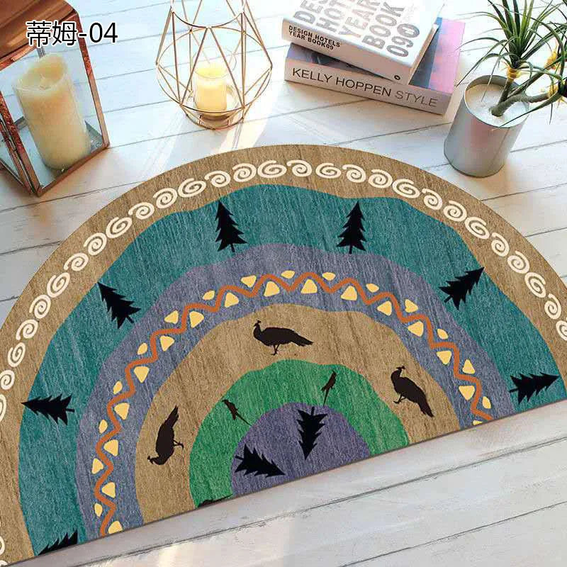 Bohemian Non-Slip Half-Moon Doormat