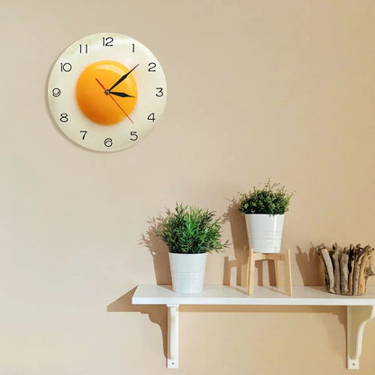 Frendorf | Wall Clock in Fried Egg Design | Humorous Modern Wall Decoration