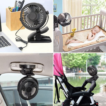 BowLift | Portable Clamp Fan with 360° Rotation – USB & Rechargeable Battery