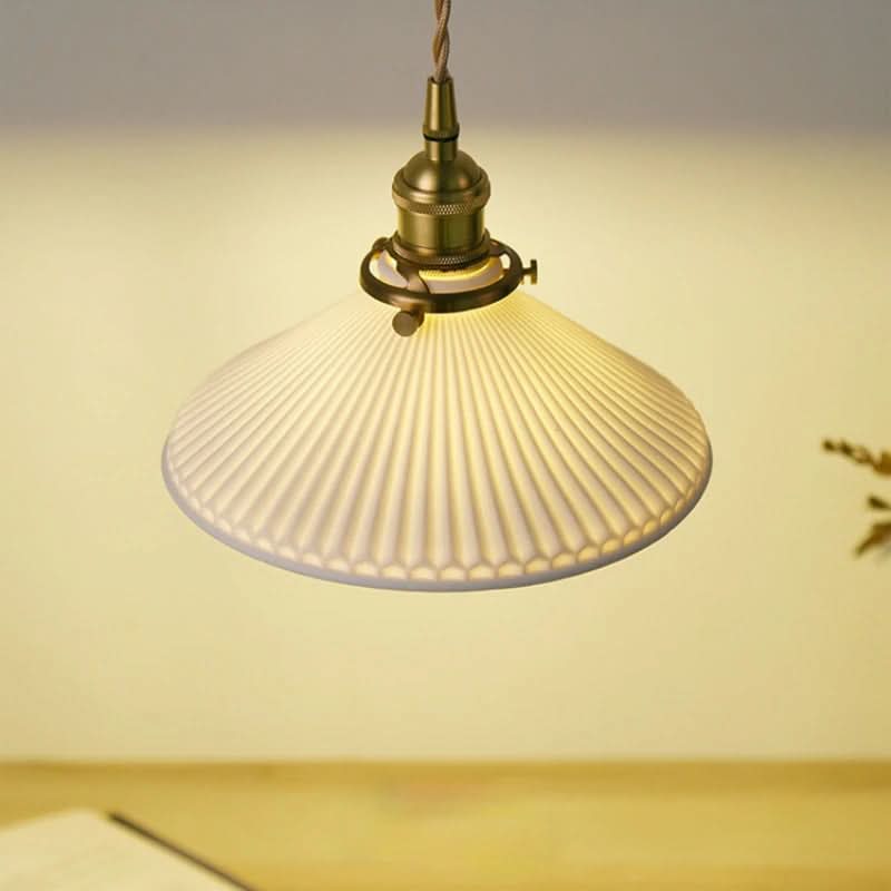 BowLift | Scandinavian White Ceramic Pendant Light
