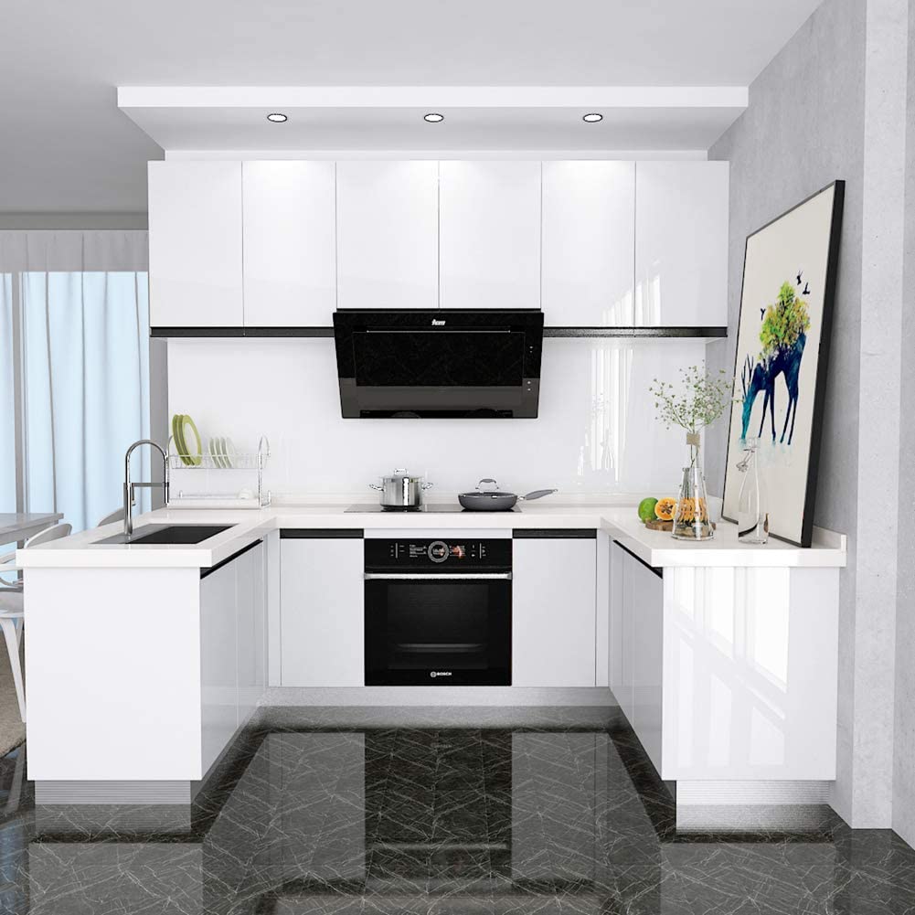 Glossy self-adhesive waterproof kitchen countertop film roll | Karnz