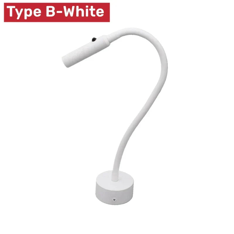 Karnz | Modern Flexible LED Reading Wall Lamp with Switch for Bedroom and Study - 1W/3W