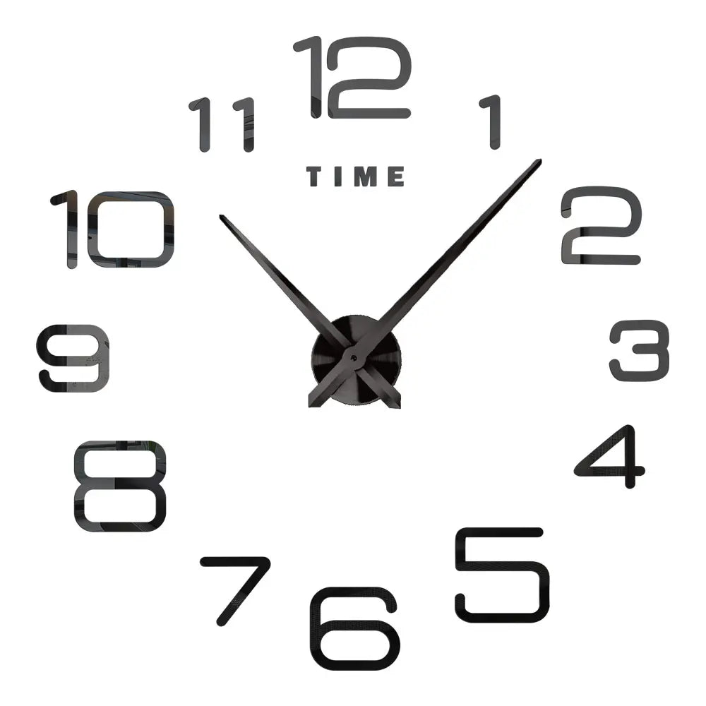 Big Wall Clock DIY 3D Self Adhesive Mirrored Acrylic Wall Clock For Kitchen Dining Room Living Room Creative Home Decor | Bowlift