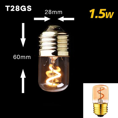 Skanto | Dimmable Vintage LED Bulb (3W, E27 Base) - Gold Spiral Filament for Chandeliers & Decorative Lighting