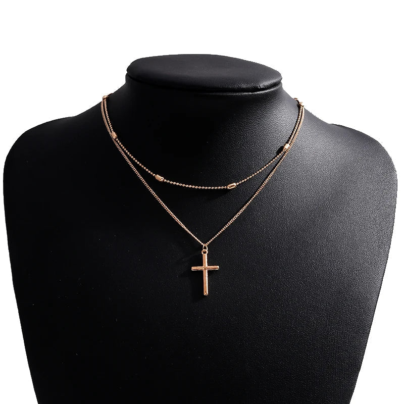 BowLift | Dainty Layered Choker and Cross Necklace
