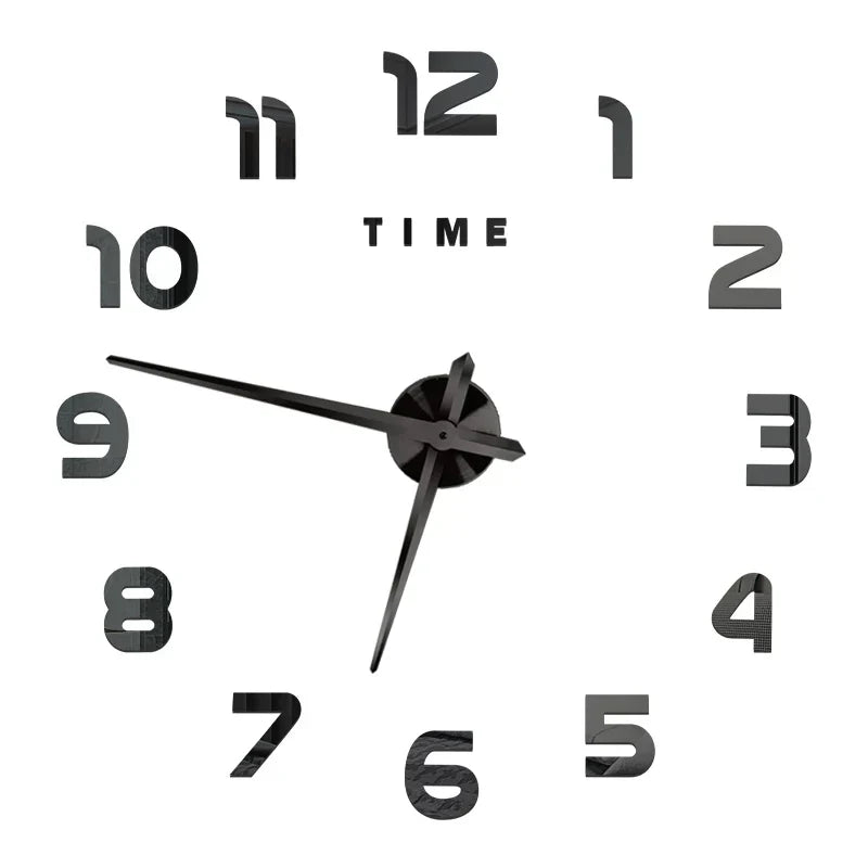 Large DIY 3D Mirror Acrylic Wall Clock for Kitchen, Dining Room, Living Room | Skanto