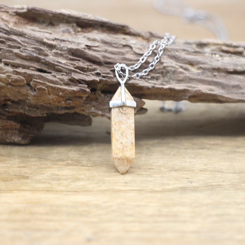 Skanto | Hexagon Natural Stone Chakra Necklace
