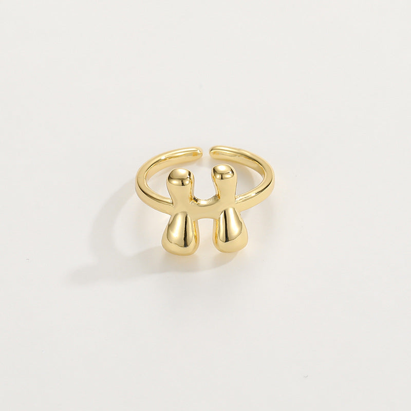 BowLift | Cute Bubble Letter Initial Ring