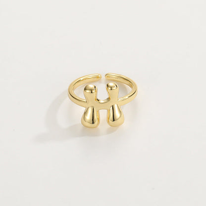 BowLift | Cute Bubble Letter Initial Ring
