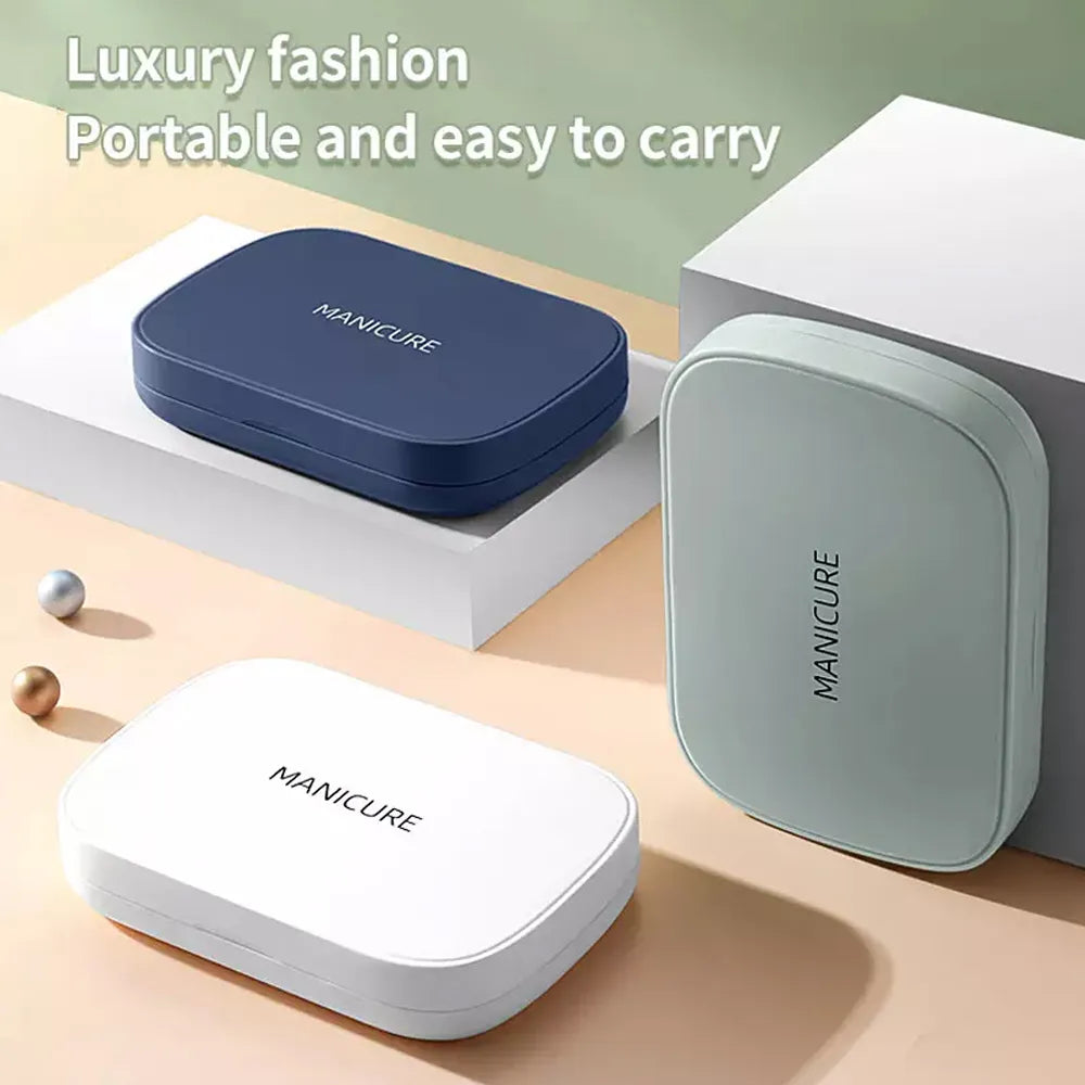 Skanto | LuxNails | Professional Stainless Steel Manicure and Pedicure Set | Portable and Multifunctional | Luxury Storage Case