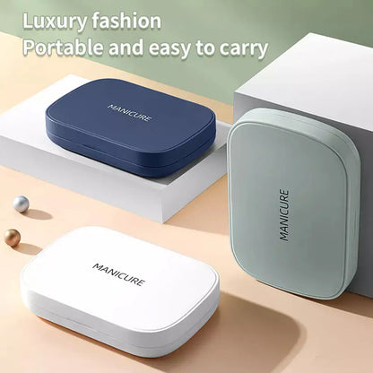 LuxNails | Professional Stainless Steel Manicure and Pedicure Set | Portable & Multifunctional | Luxurious Storage Box