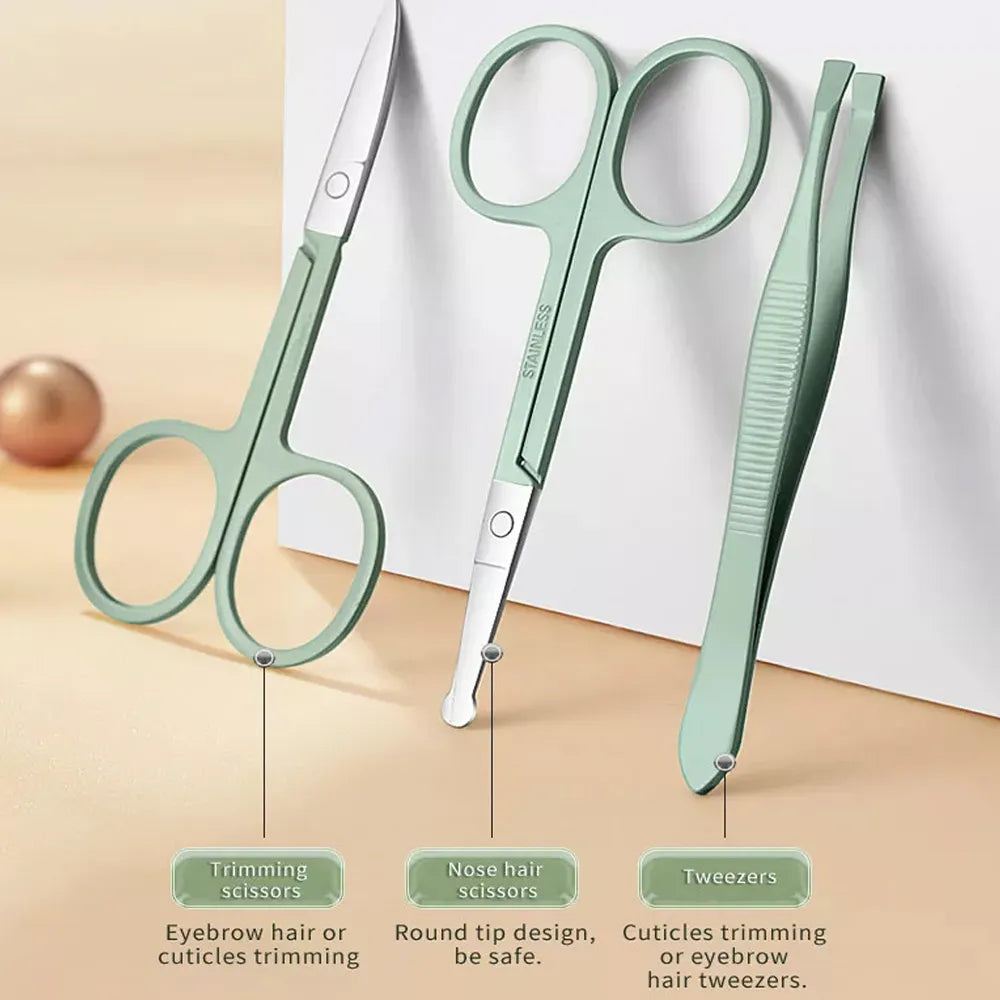 Skanto | LuxNails | Professional Stainless Steel Manicure and Pedicure Set | Portable and Multifunctional | Luxury Storage Case