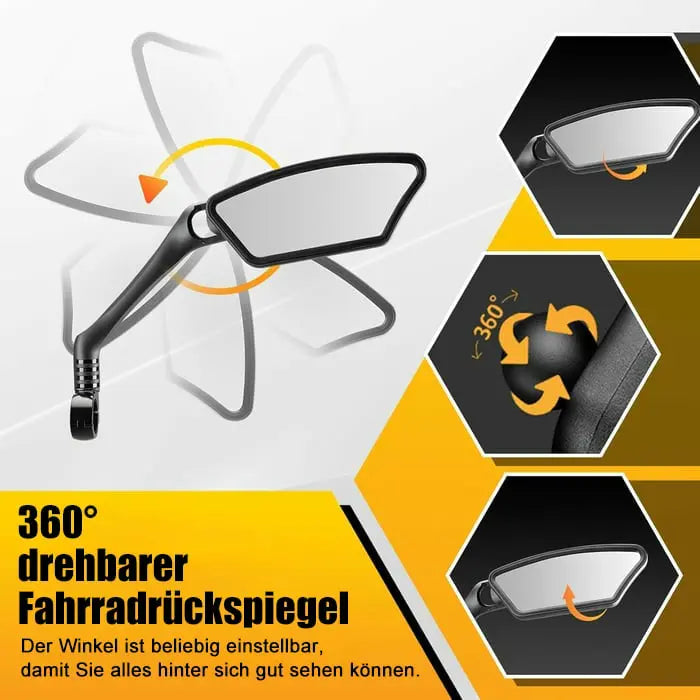 BowLift | Bicycle mirror made of stainless steel – shatterproof & 360° rotatable for more safety