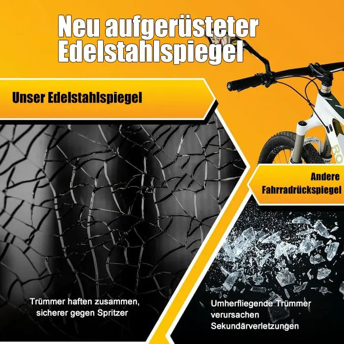 BowLift | Bicycle mirror made of stainless steel – shatterproof & 360° rotatable for more safety