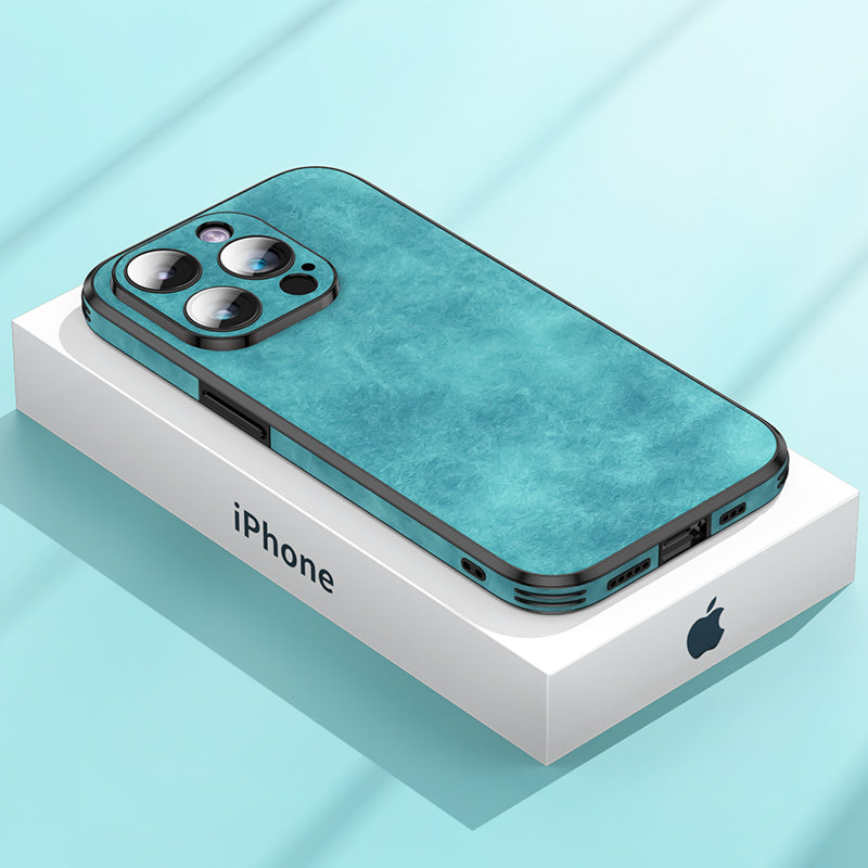 Skanto | High-Quality Leather iPhone Case with Shock-Protective Camera Guard | MagSafe Case for Apple iPhone 15/14/13 Pro Max Plus | Armor Phone Case