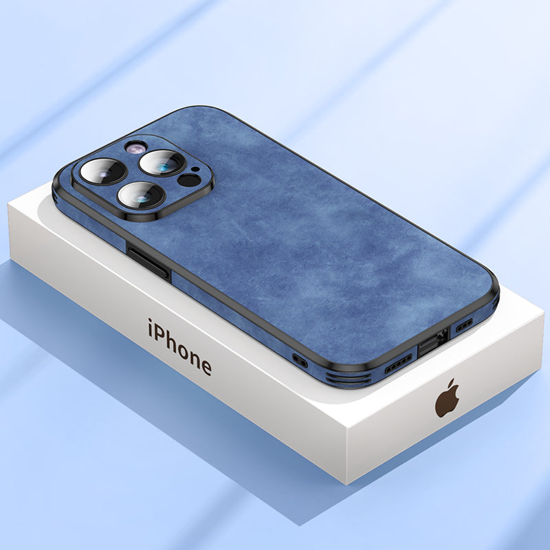Skanto | High-Quality Leather iPhone Case with Shock-Protective Camera Guard | MagSafe Case for Apple iPhone 15/14/13 Pro Max Plus | Armor Phone Case