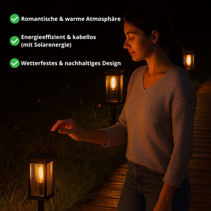 Skanto | Solar Pathway Light | Auto Dusk Sensor | IP65 Waterproof | Warm White LED | 12hr Runtime | Set of 2