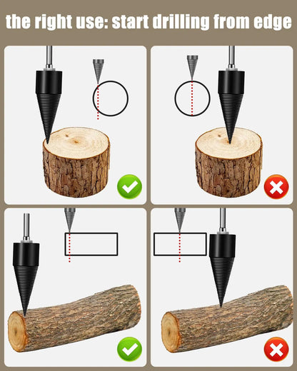 BowLift | Wood splitting drill set – Energy-saving splitting with drill