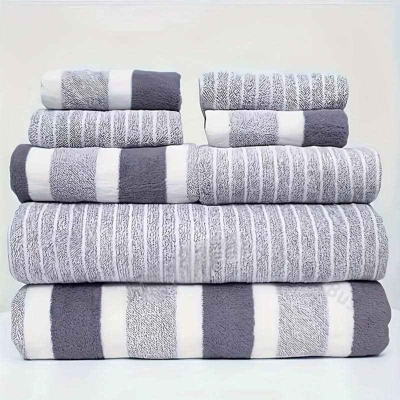 Skanto | LUXORA – 8-Piece Microfiber Towel Set, Soft, Highly Absorbent & Quick-Drying