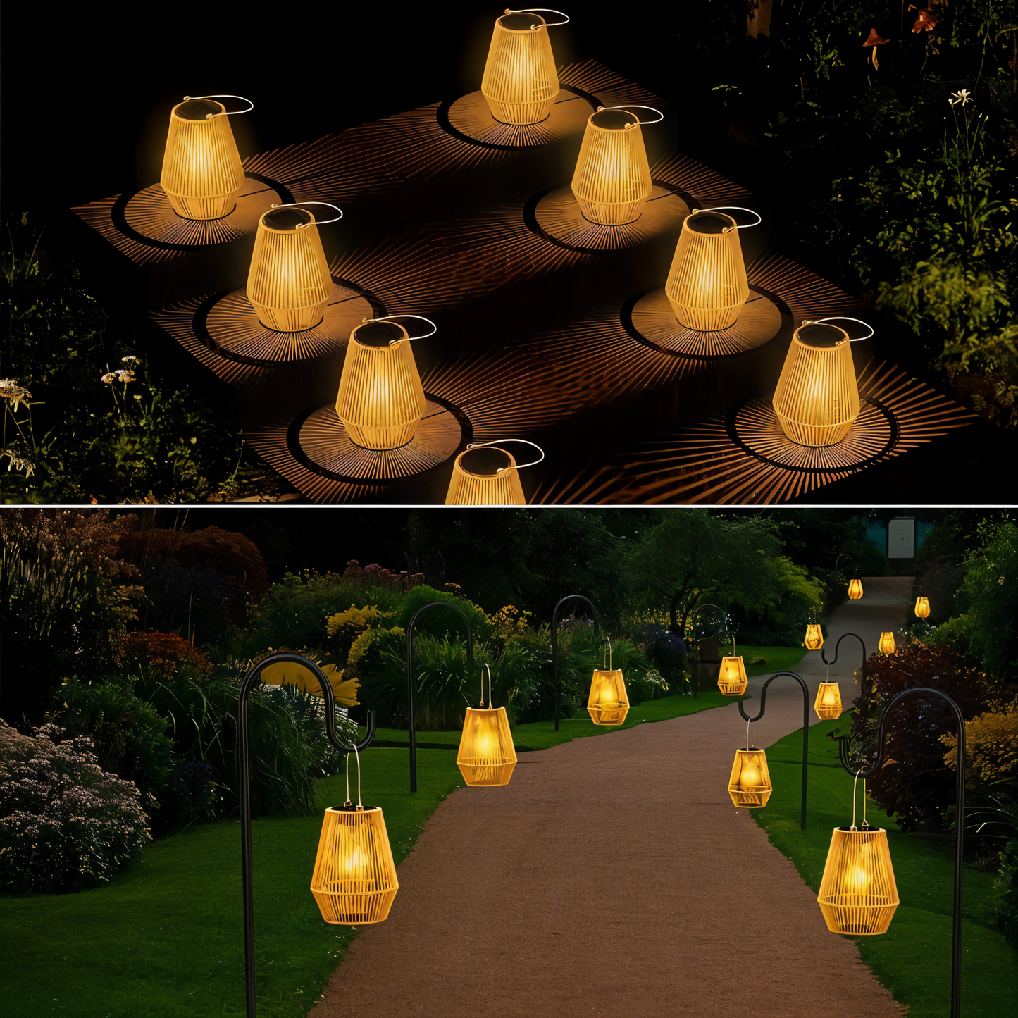 BowLift | Luminara Natural Light Solar Bamboo Lamp | Handwoven & Weatherproof | 12 hrs. Lighting Duration | Natural Design