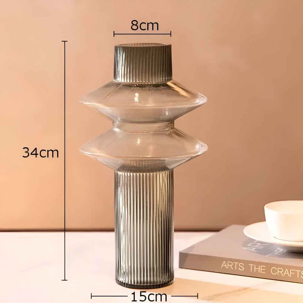 Frendorf | Elegant Amber Glass Vase - Contemporary Decorative Piece for stylish living spaces