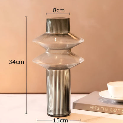 Frendorf | Elegant Amber Glass Vase - Contemporary Decorative Piece for stylish living spaces