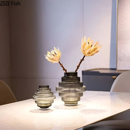 Frendorf | Elegant Amber Glass Vase - Contemporary Decorative Piece for stylish living spaces