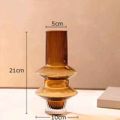 Frendorf | Elegant Amber Glass Vase - Contemporary Decorative Piece for stylish living spaces
