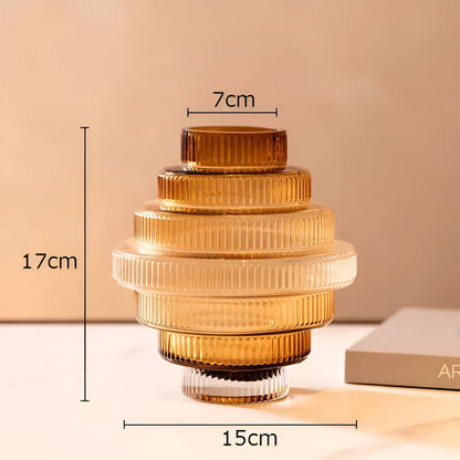 Frendorf | Elegant Amber Glass Vase - Contemporary Decorative Piece for stylish living spaces