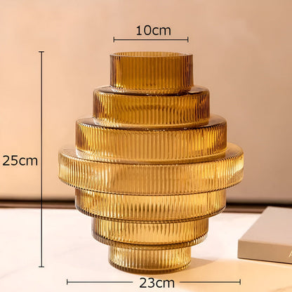 Frendorf | Elegant Amber Glass Vase - Contemporary Decorative Piece for stylish living spaces