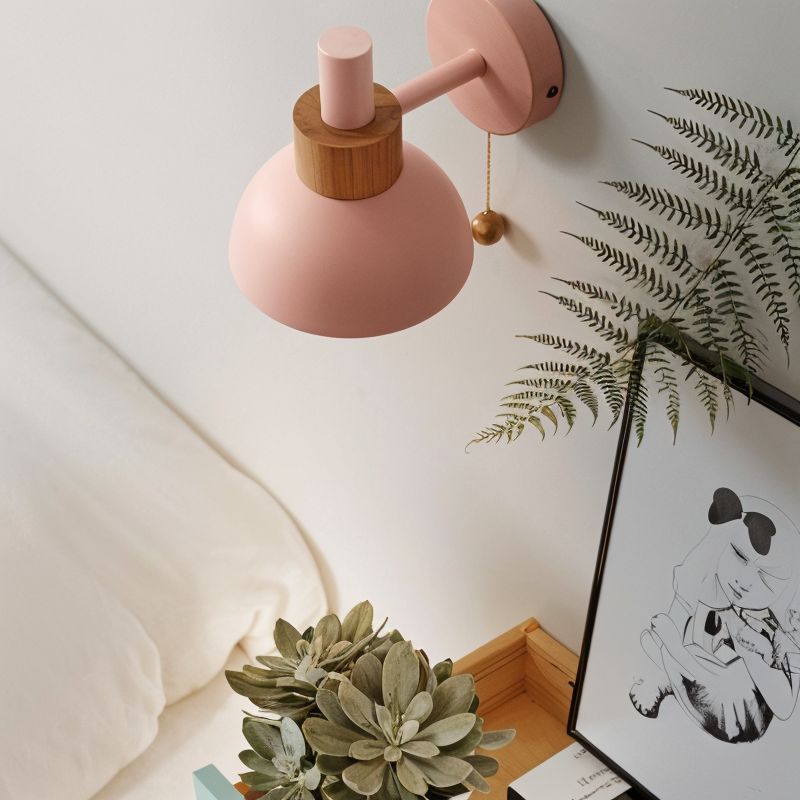 Pastel-colored wall lamp for bedroom and living room