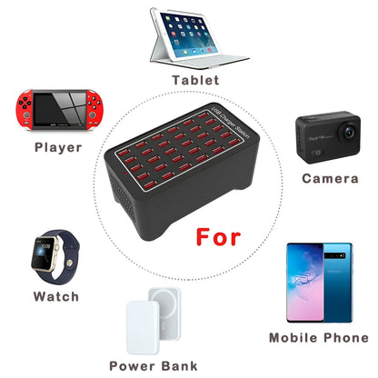 Skanto | PowerPort Pro 30 - Universal Multi-USB Charger with 30 Ports