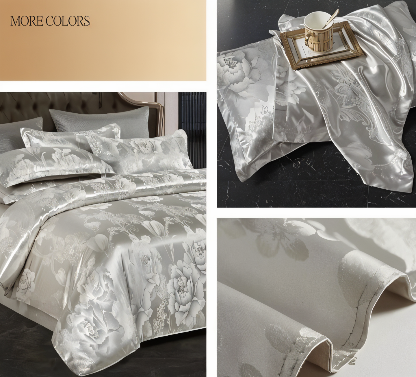 BowLift | SILKLOFT – Elegant Satin Jacquard Bed Linen Set
