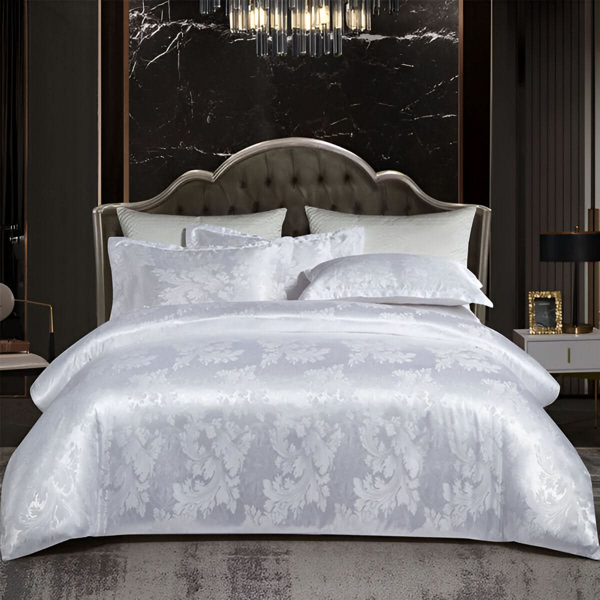 BowLift | SILKLOFT – Elegant Satin Jacquard Bed Linen Set