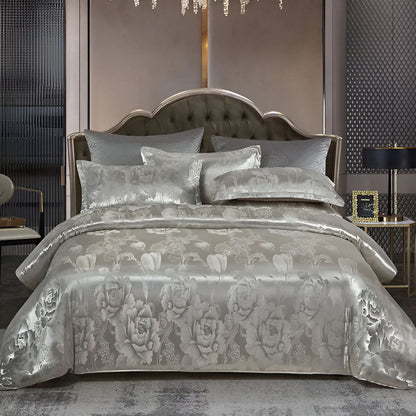 BowLift | SILKLOFT – Elegant Satin Jacquard Bed Linen Set