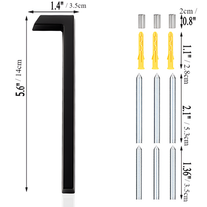 Brehn | Black Complete House Number - Modern House Number - House Number Sign