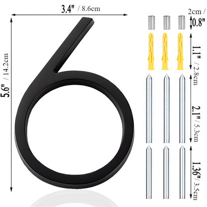 Brehn | Black Complete House Number - Modern House Number - House Number Sign