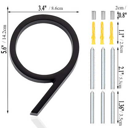 Brehn | Black Complete House Number - Modern House Number - House Number Sign