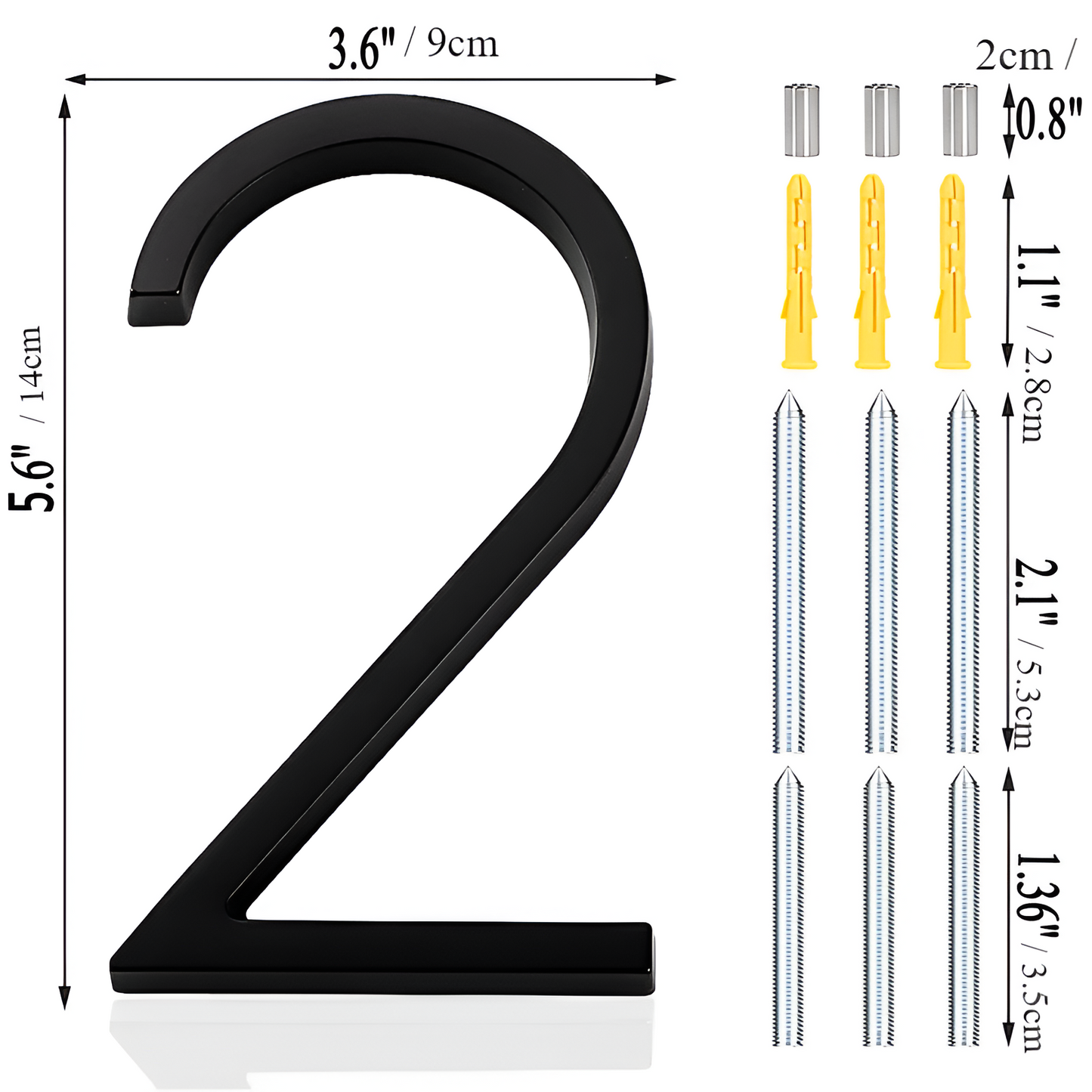 Brehn | Black Complete House Number - Modern House Number - House Number Sign