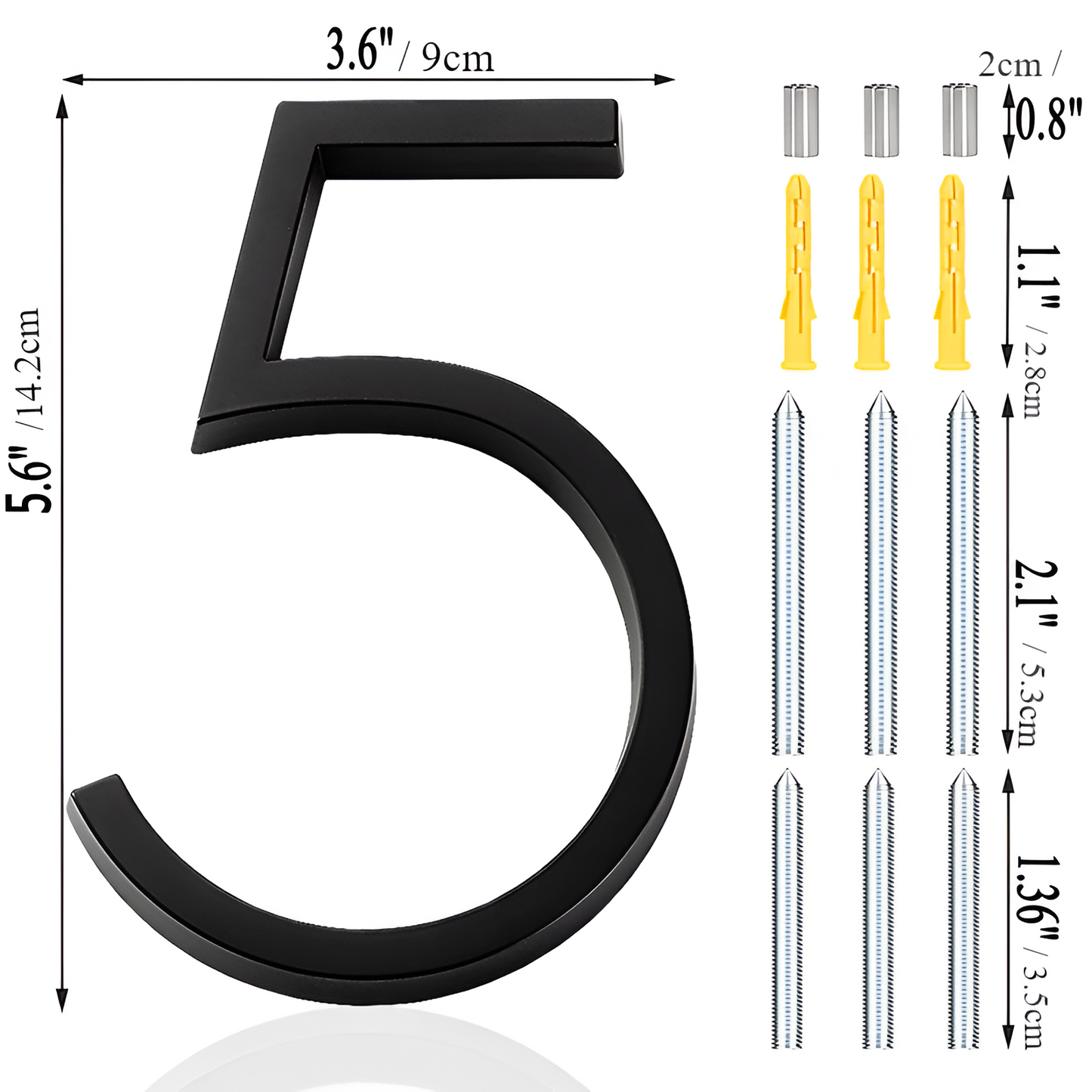 Brehn | Black Complete House Number - Modern House Number - House Number Sign