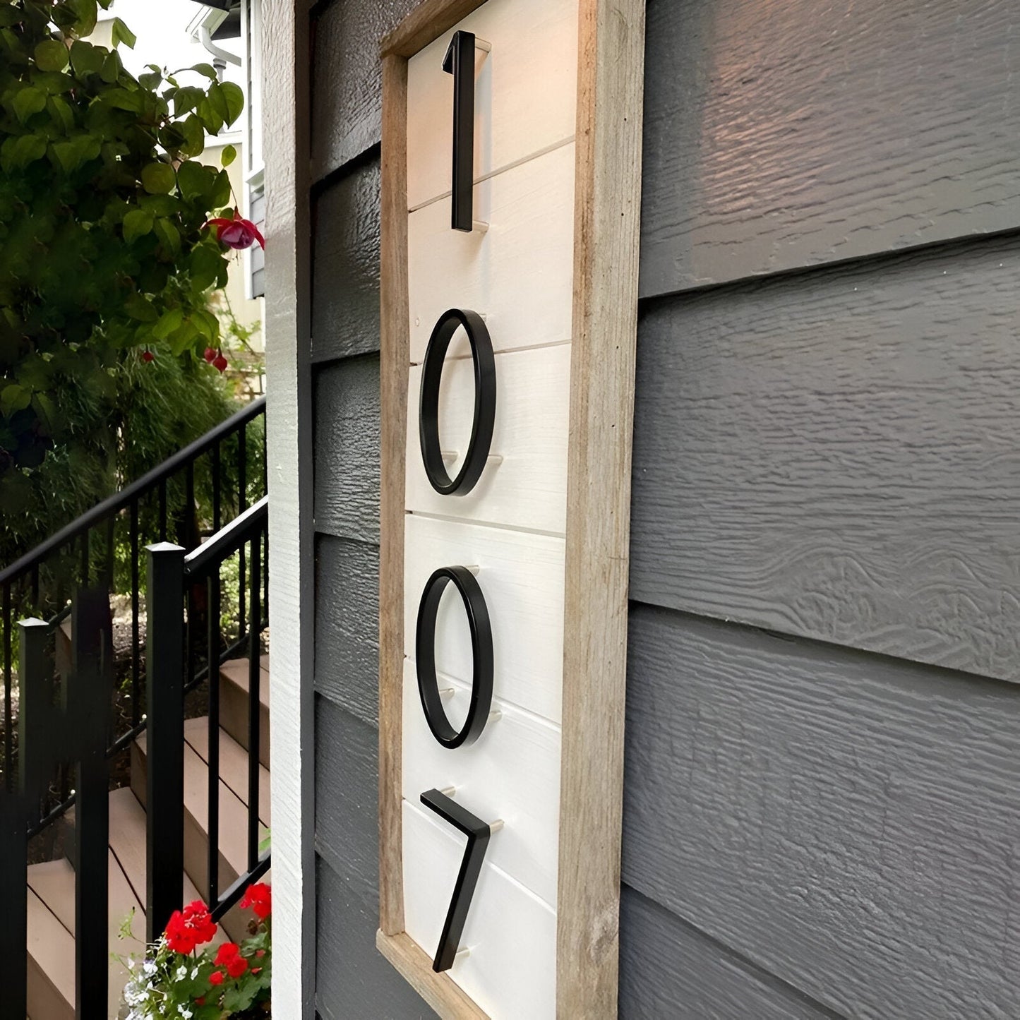 Brehn | Black Complete House Number - Modern House Number - House Number Sign