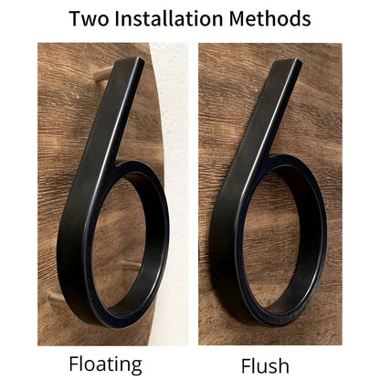 Brehn | Black Complete House Number - Modern House Number - House Number Sign