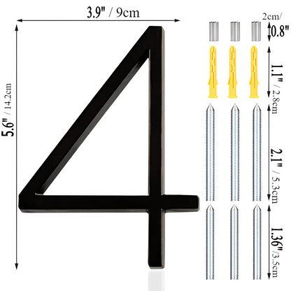 Brehn | Black Complete House Number - Modern House Number - House Number Sign