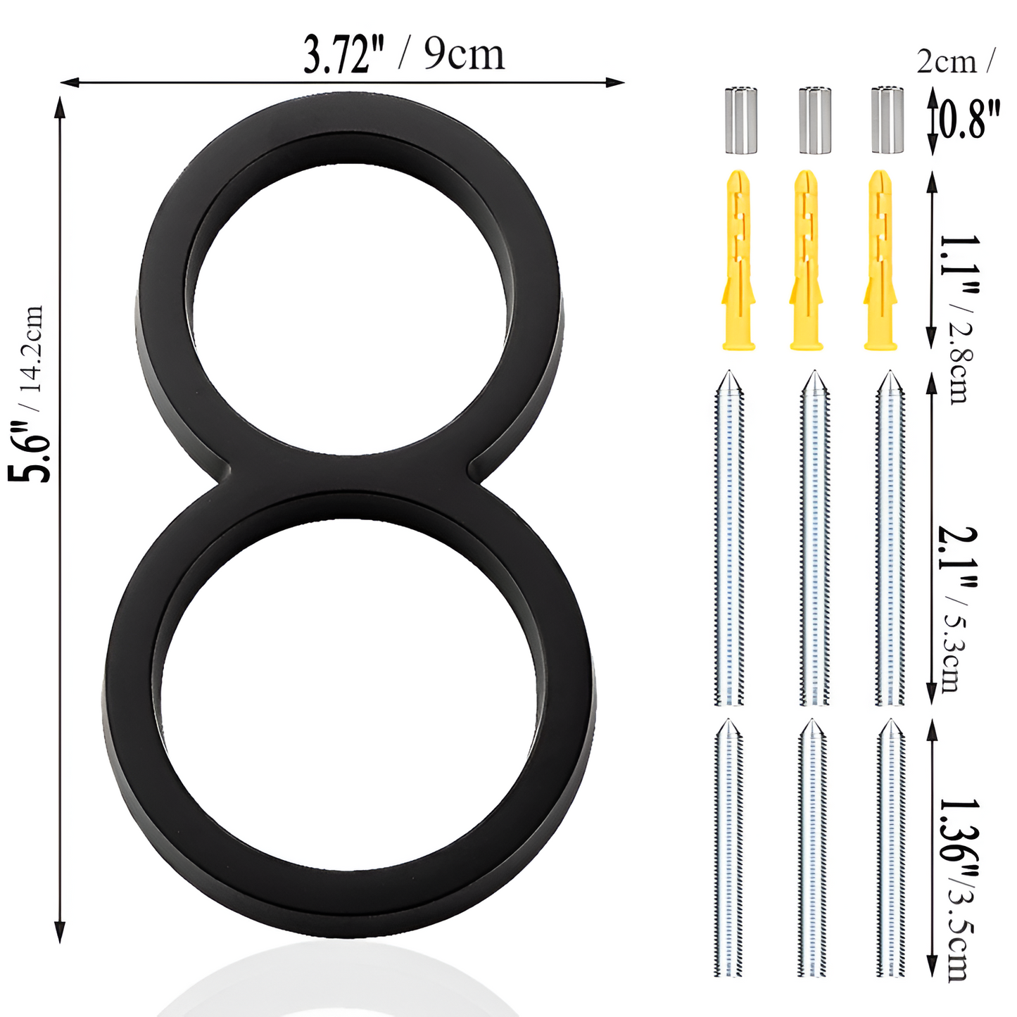 Brehn | Black Complete House Number - Modern House Number - House Number Sign
