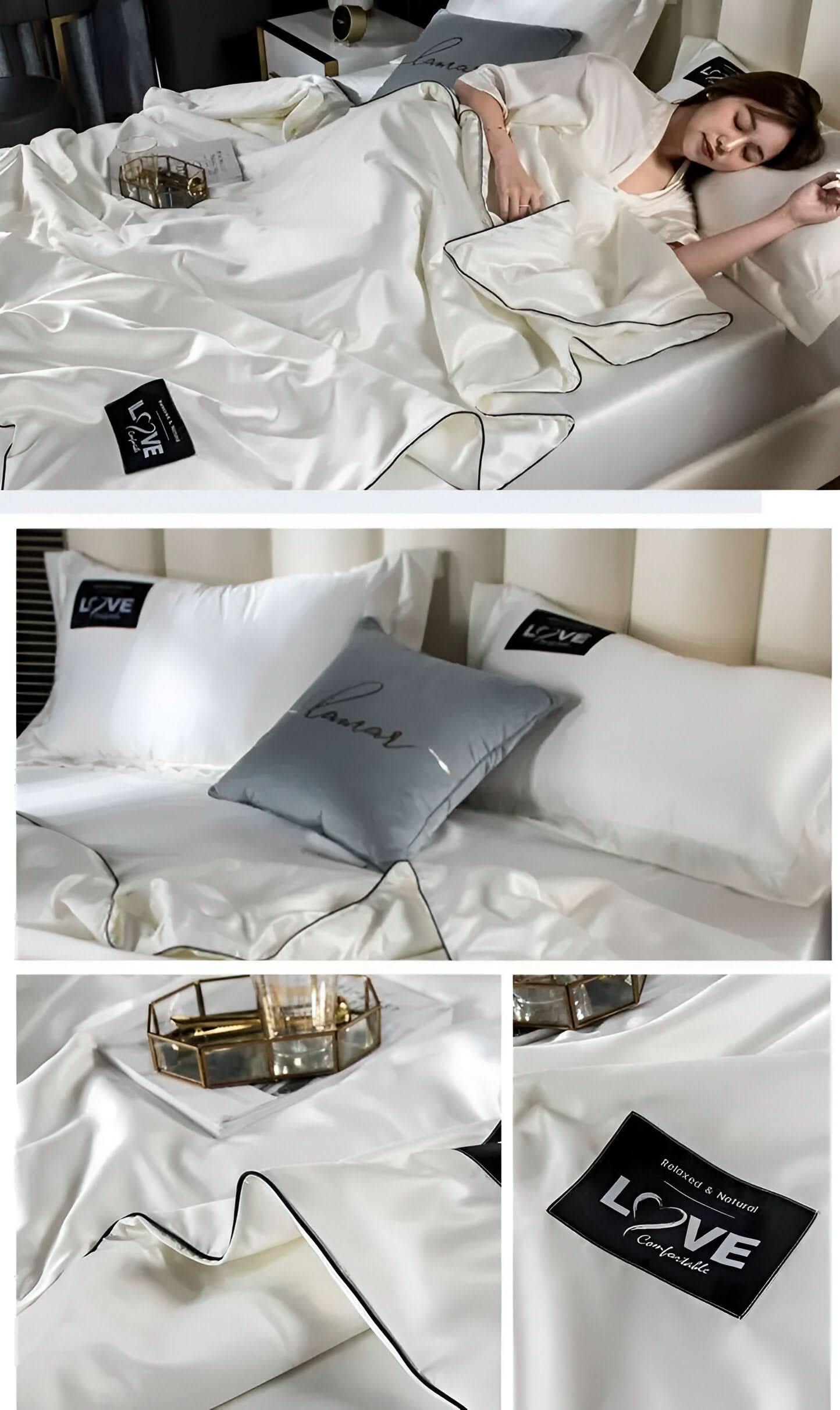 Kalsten | FLUFFINA Premium Satin-Feel Synthetic Fiber Bedding Set – Soft, Smooth & Luxury Comfort